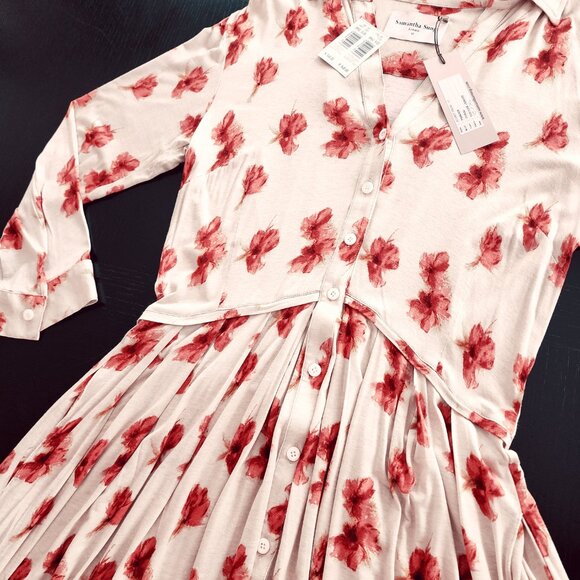 Vintage Samantha Sung London| Aubrey Maxi Dress| Coral Floral| NWT Size 10 - Picture 6 of 12